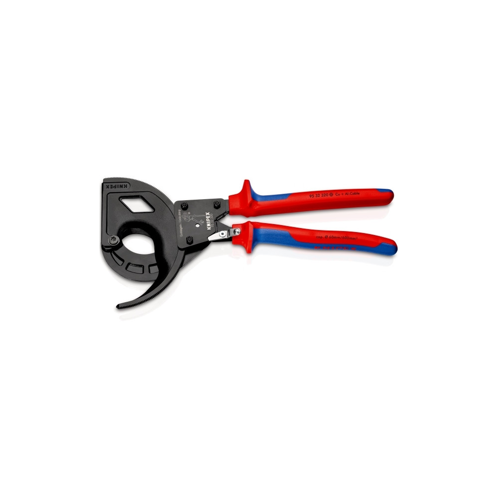 Produktbild för Knipex 95 32 320, Handdriven kabelavbitare, Blå, Röd, Stål,...