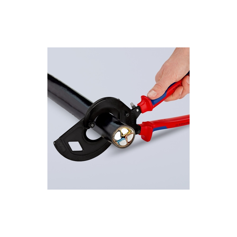 Produktbild för Knipex 95 32 320, Handdriven kabelavbitare, Blå, Röd, Stål,...