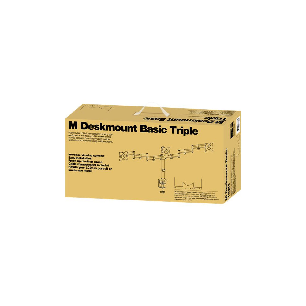 Produktbild för Multibrackets M Deskmount Basic Triple monteringssats - för 3 LCD-bildskärmar - svart
