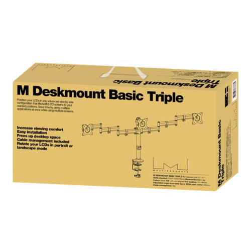 MULTIBRACKETS Multibrackets M Deskmount Basic Triple monteringssats - för 3 LCD-bildskärmar - svart