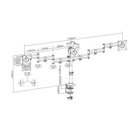 Produktbild för Multibrackets M Deskmount Basic Triple monteringssats - för 3 LCD-bildskärmar - svart