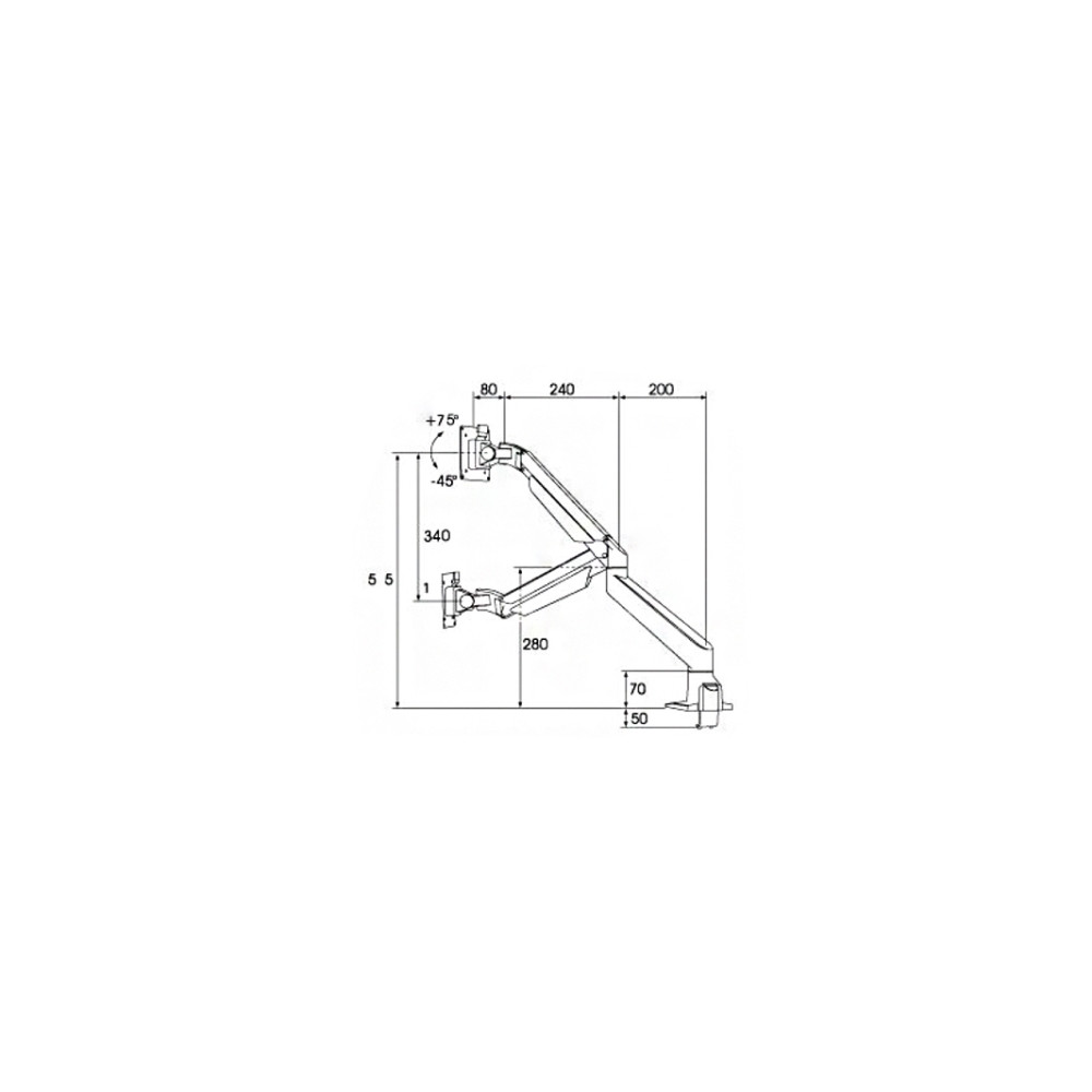 Produktbild för Multibrackets M VESA Gas Lift Arm Single monteringssats - för LCD-display - silver