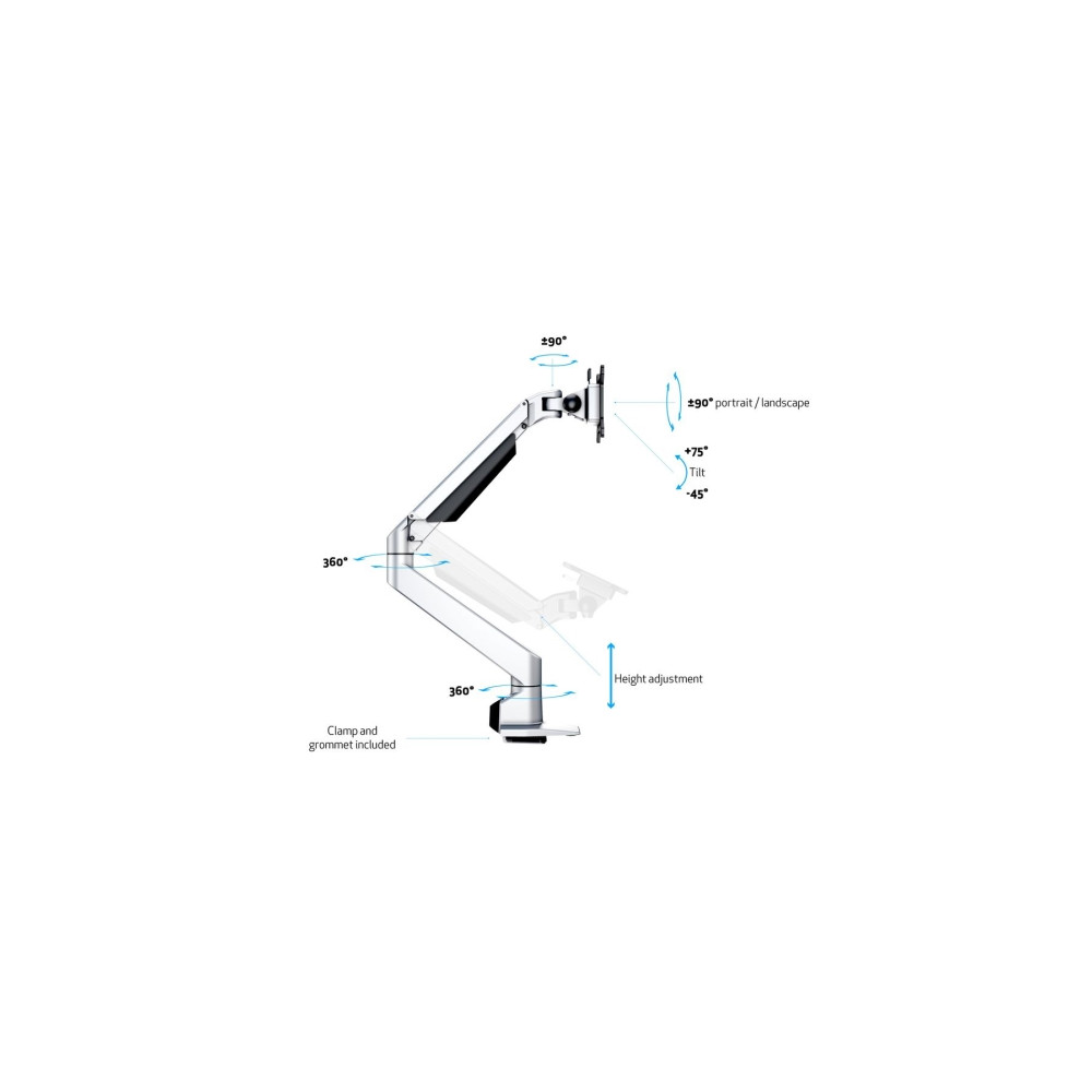 Produktbild för Multibrackets M VESA Gas Lift Arm Single monteringssats - för LCD-display - silver