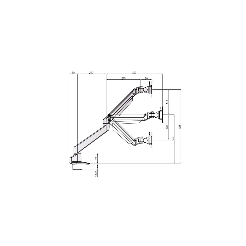 Produktbild för Multibrackets M VESA Gas Lift Arm Single monteringssats - för LCD-display - silver