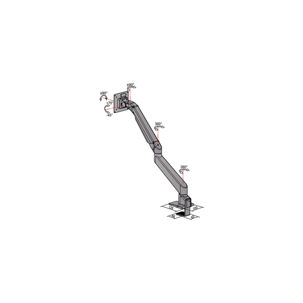 Produktbild för Multibrackets M VESA Gas Lift Arm Single monteringssats - för LCD-display - silver