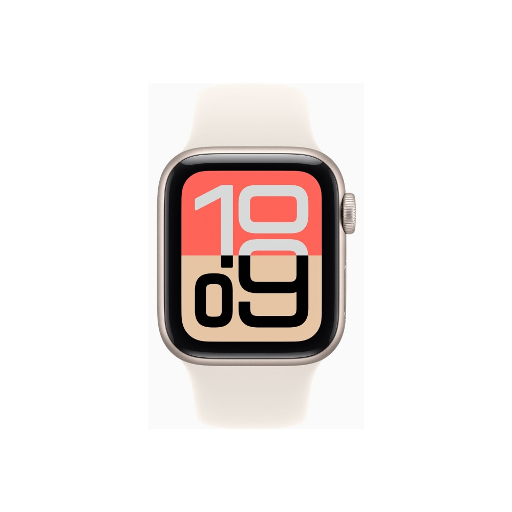 Produktbild för Apple Watch SE 3 (GPS) - stjärnljusaluminium - smart klocka med sportband - starlight - 64 GB