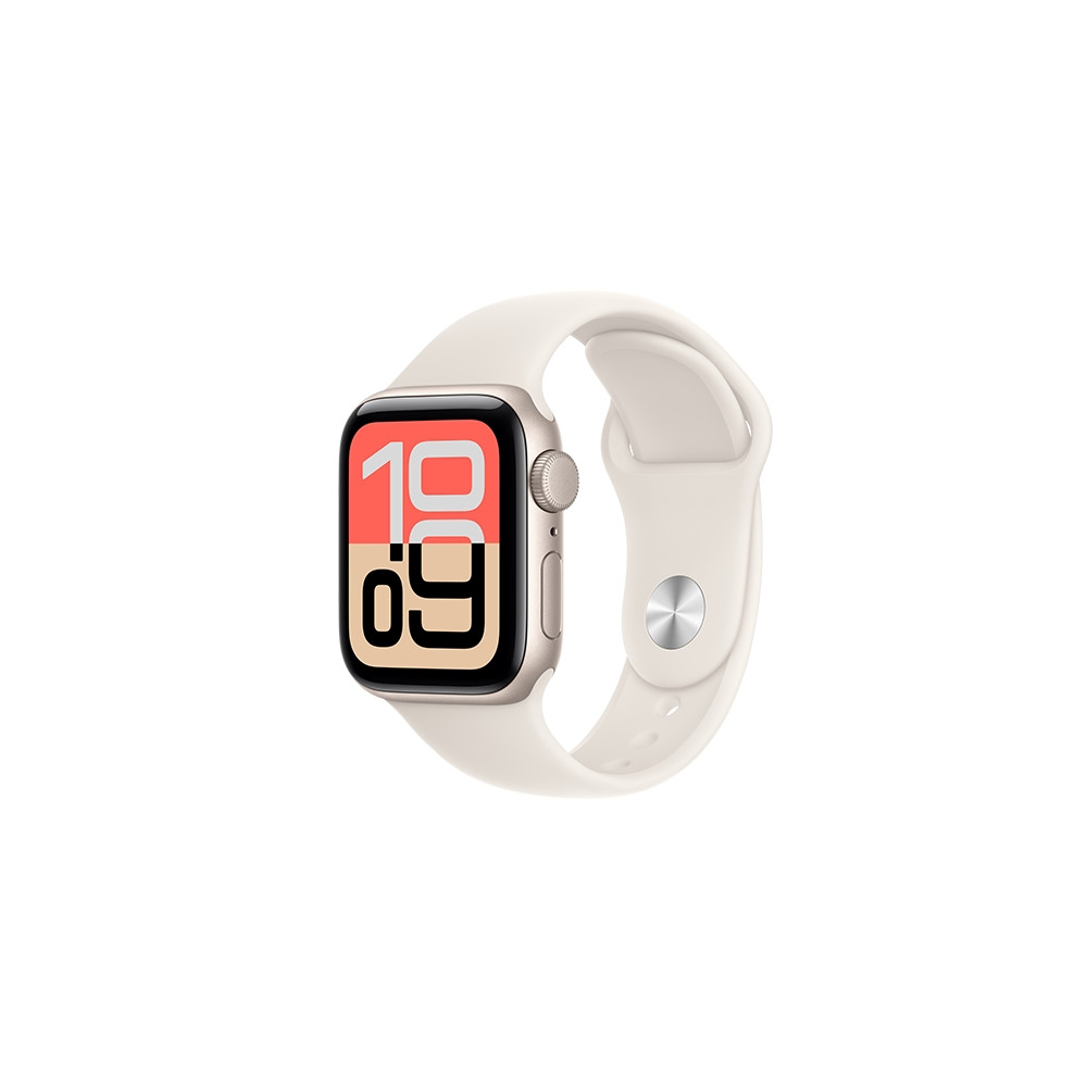Produktbild för Apple Watch SE 3 (GPS) - stjärnljusaluminium - smart klocka med sportband - starlight - 64 GB