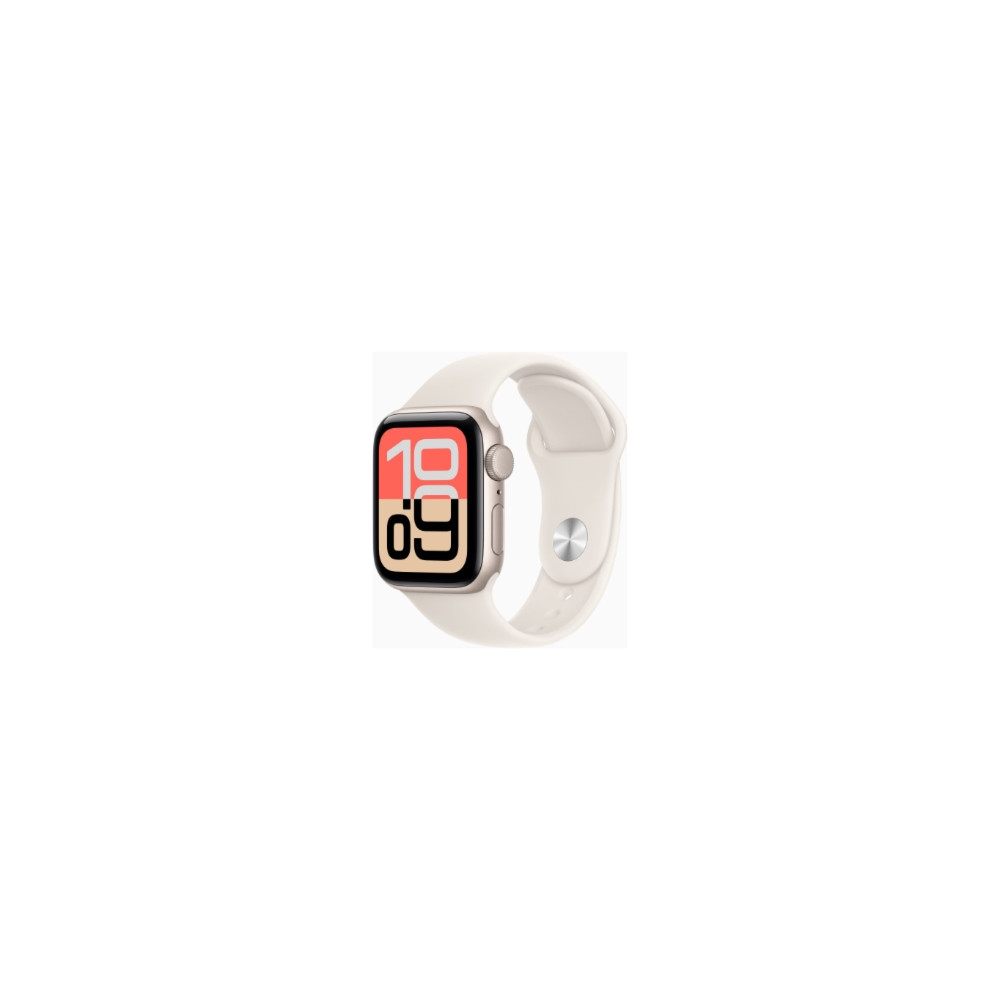 Produktbild för Apple Watch SE 3 (GPS) - stjärnljusaluminium - smart klocka med sportband - starlight - 64 GB