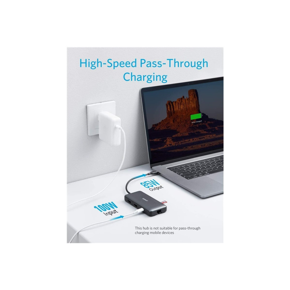 Produktbild för Anker PowerExpand 8-in-1 USB-C PD Media Hub - dockningsstation - USB-C - 2 x HDMI - 1GbE