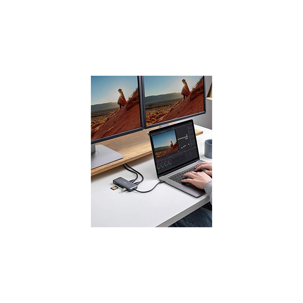 Produktbild för Anker PowerExpand 8-in-1 USB-C PD Media Hub - dockningsstation - USB-C - 2 x HDMI - 1GbE