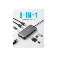 Produktbild för Anker PowerExpand 8-in-1 USB-C PD Media Hub - dockningsstation - USB-C - 2 x HDMI - 1GbE