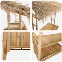 Produktbild för Utomhus Barbord Naturfärg 110 x 50 x 209 cm Bambus