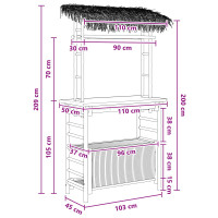 Produktbild för Utomhus Barbord Naturfärg 110 x 50 x 209 cm Bambus