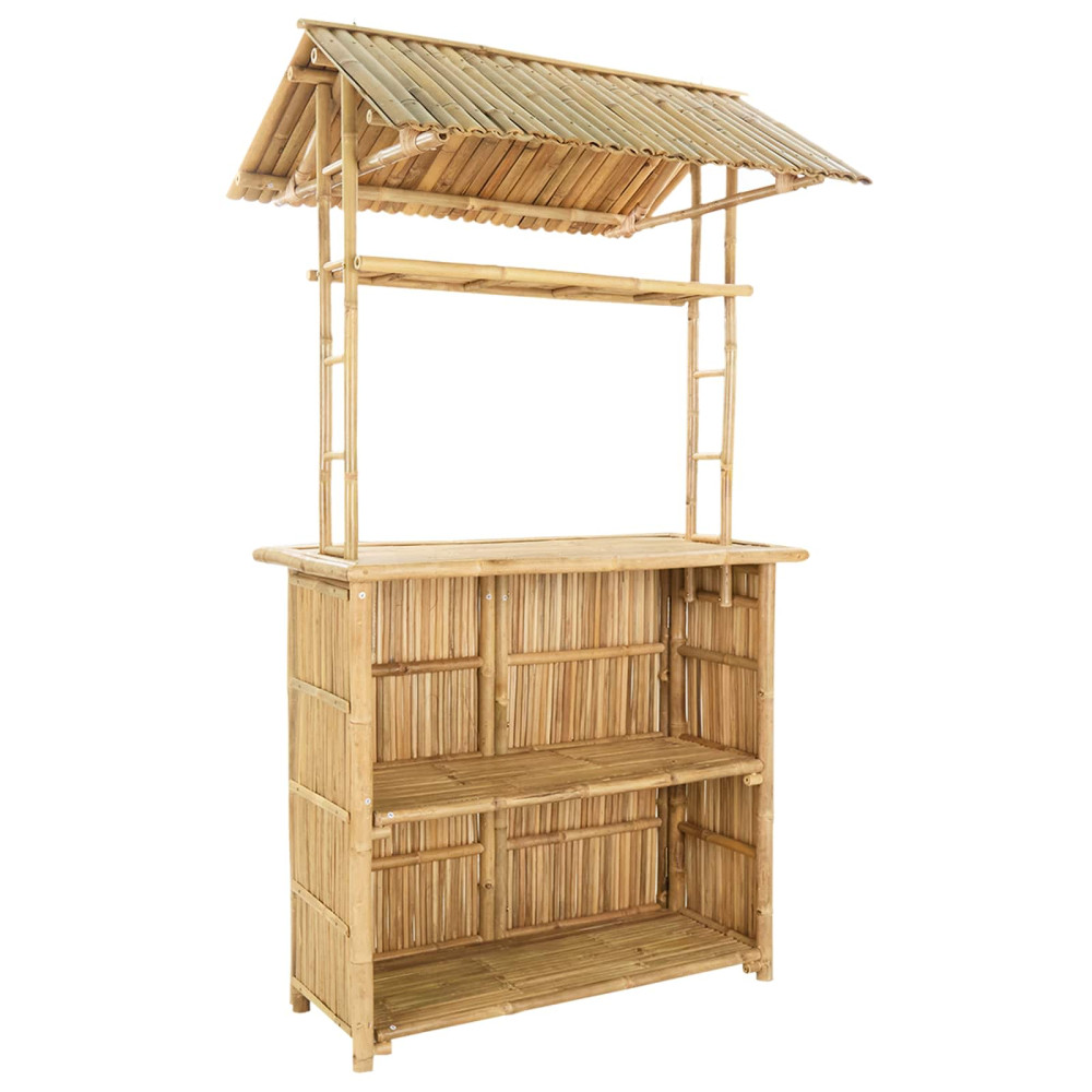Produktbild för Utomhus Barbord Naturfärg 115 x 95 x 214 cm Bambus