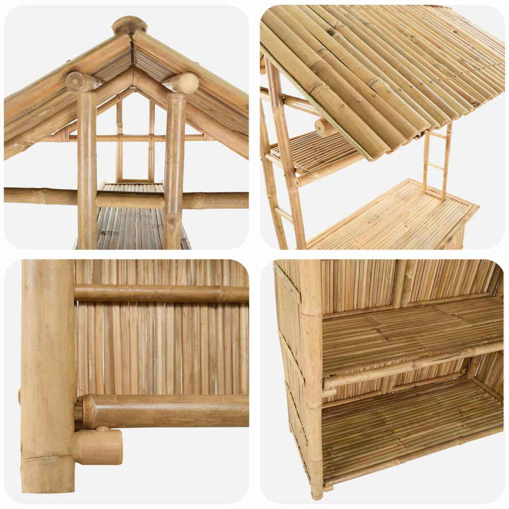 Produktbild för Utomhus Barbord Naturfärg 115 x 95 x 214 cm Bambus