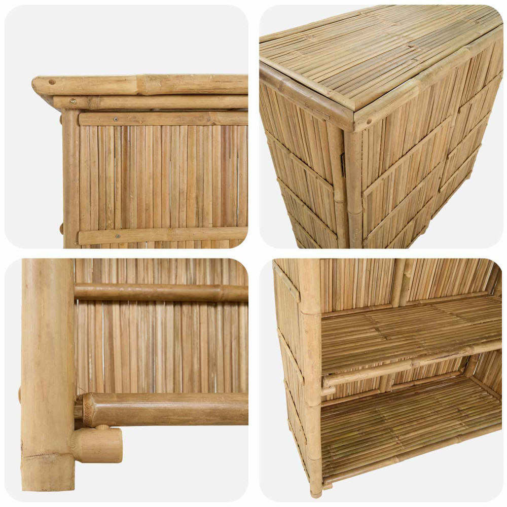 Produktbild för Utomhus Barbord Naturfärg 115 x 55 x 105 cm Bambus