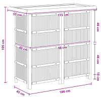 Produktbild för Utomhus Barbord Naturfärg 115 x 55 x 105 cm Bambus