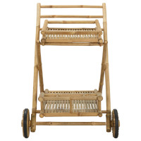 Produktbild för Tevagn med hjul Naturfärg 79 x 67,5 x 84 cm Bambus