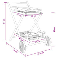 Produktbild för Tevagn med hjul Naturfärg 79 x 67,5 x 84 cm Bambus