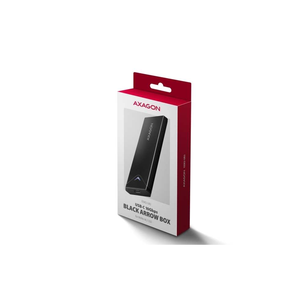 Produktbild för AXAGON EEM2-UB2 - förvaringslåda - M.2 NVMe Card / PCIe (NVMe) - USB-C 3.2 (Gen 2)