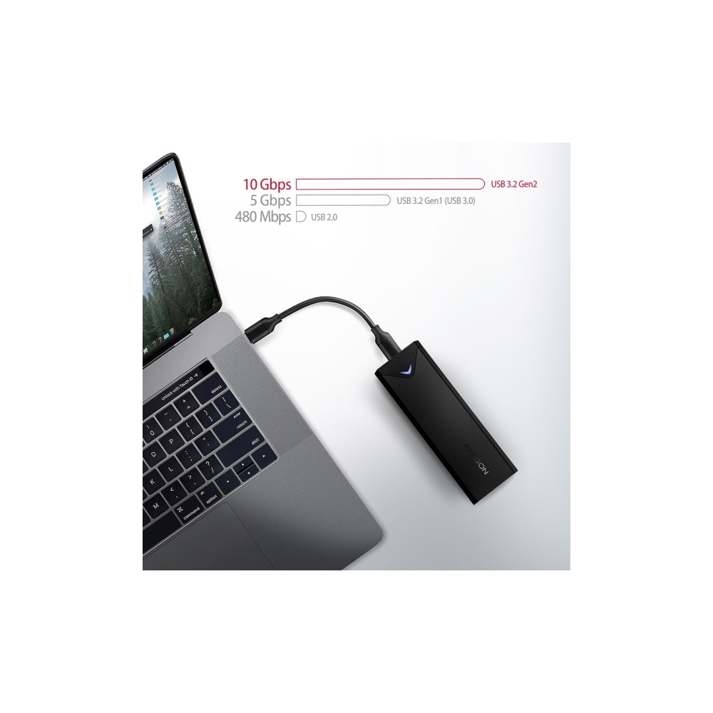 Produktbild för AXAGON EEM2-UB2 - förvaringslåda - M.2 NVMe Card / PCIe (NVMe) - USB-C 3.2 (Gen 2)