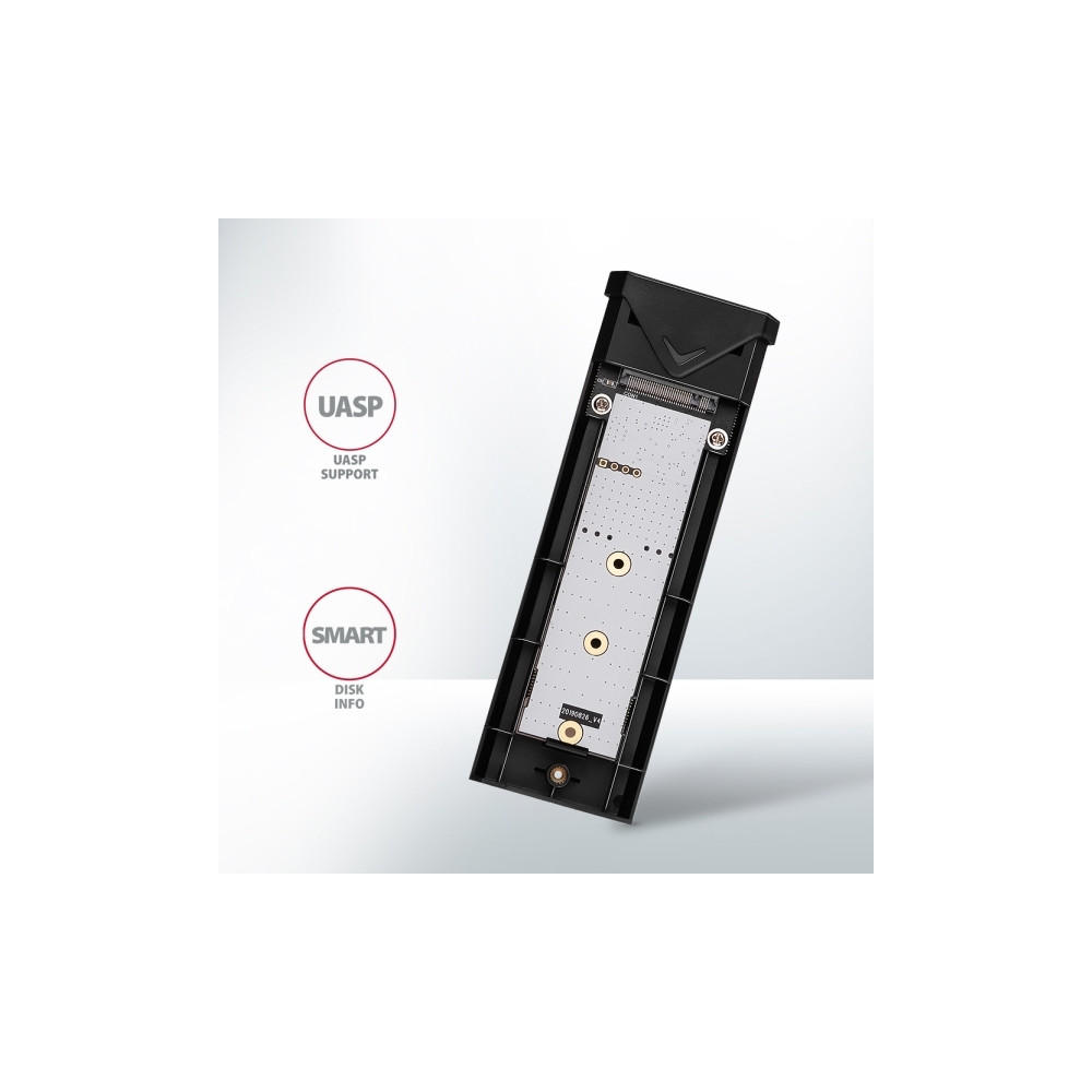 Produktbild för AXAGON EEM2-UB2 - förvaringslåda - M.2 NVMe Card / PCIe (NVMe) - USB-C 3.2 (Gen 2)