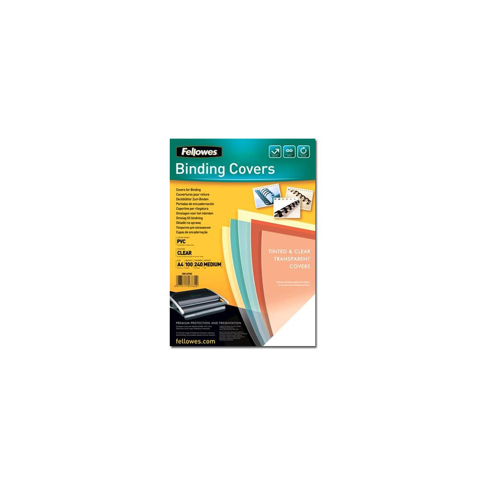 Produktbild för Fellowes - 100 stk - 240 g/m² - PVC-bindningsskydd
