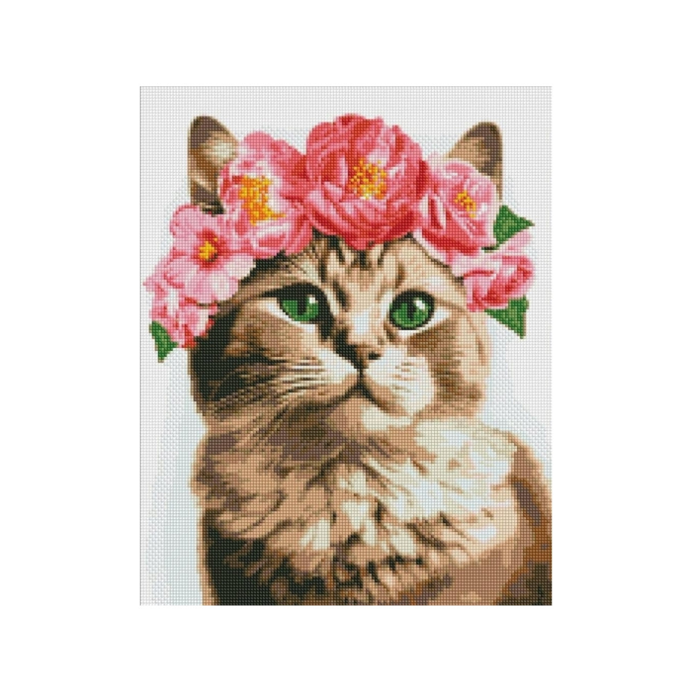 Produktbild för Ideyka diamantmålning IDEYKA, 40x50 cm, raffinerad katt, 1 s...