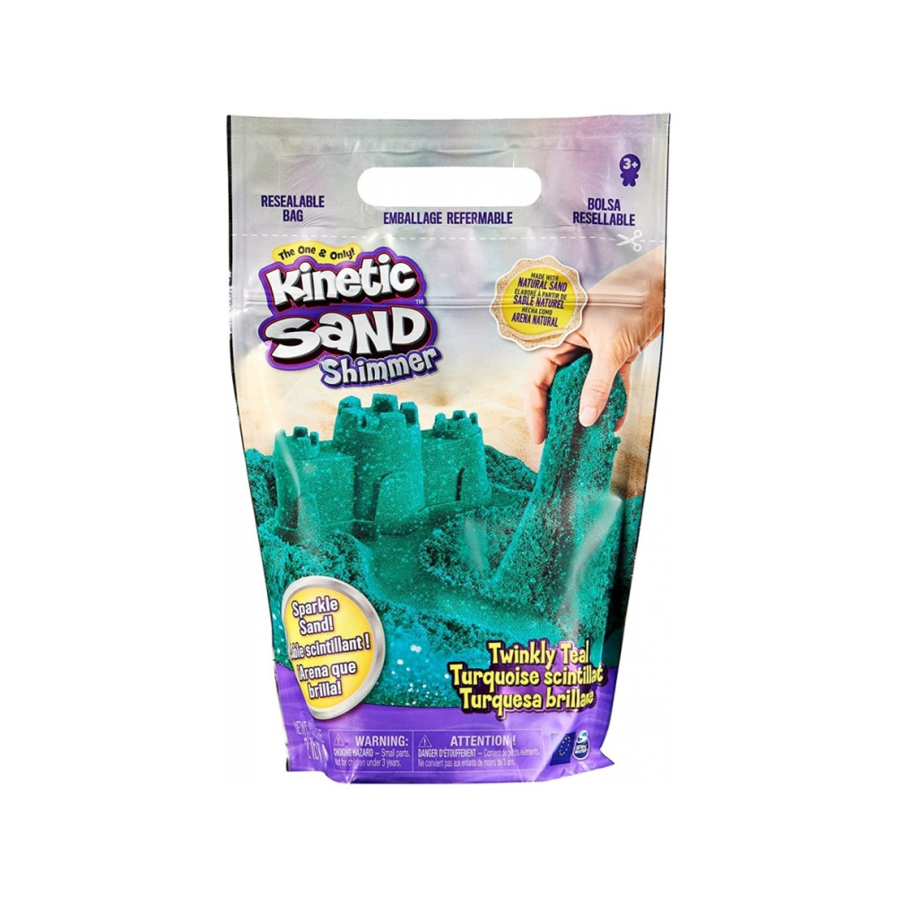 Produktbild för Kinetic Sand KNS RFL 2lb ShmrSd TwinklyTeal GML, Magisk sand...