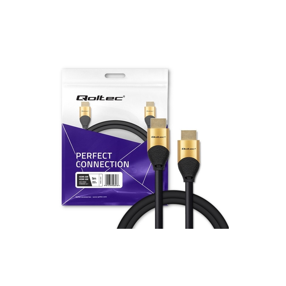 Produktbild för Qoltec GOLD - HDMI-kabel med Ethernet - 5 m