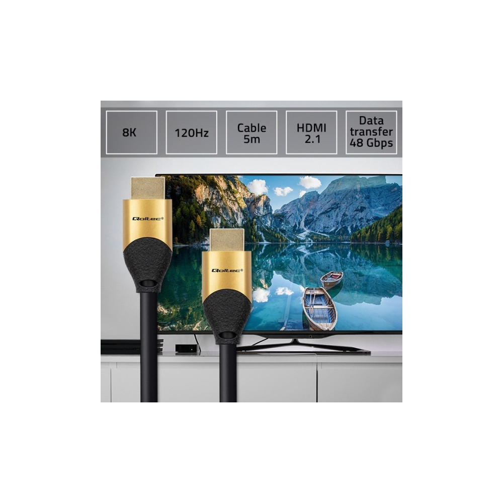 Produktbild för Qoltec GOLD - HDMI-kabel med Ethernet - 5 m