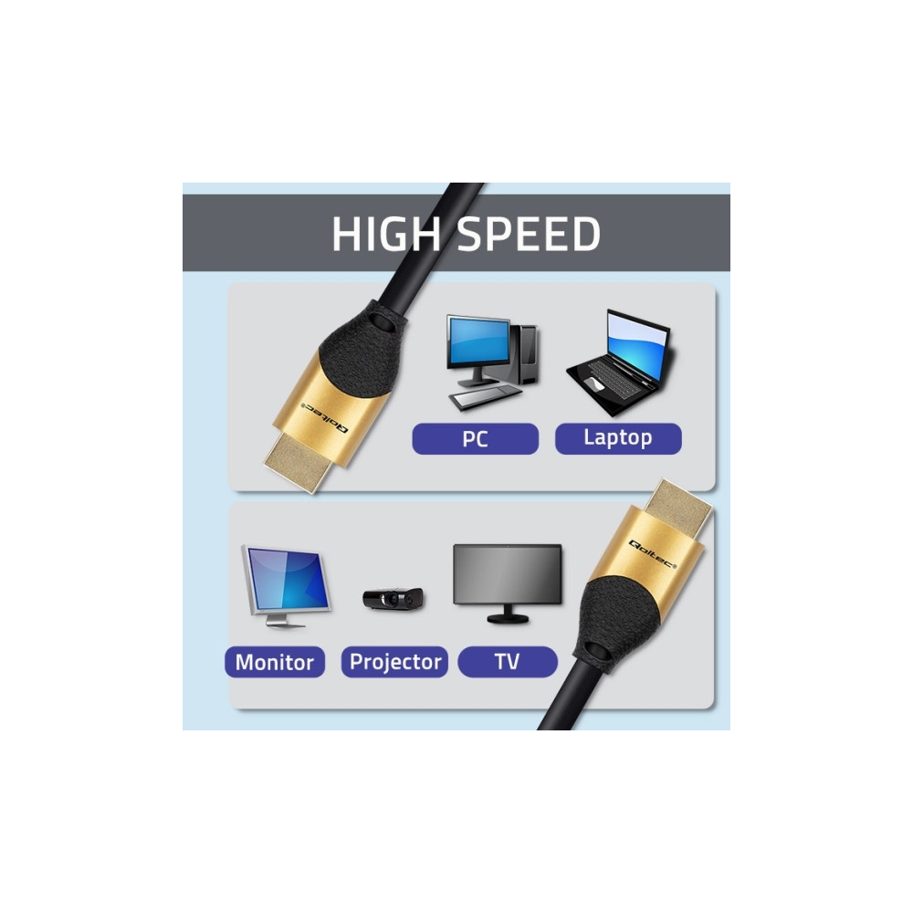 Produktbild för Qoltec GOLD - HDMI-kabel med Ethernet - 5 m
