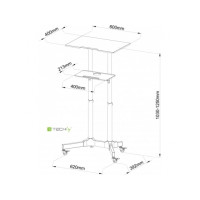 Produktbild för TECHly vagn - för notebook/tangentbord/mus - svart