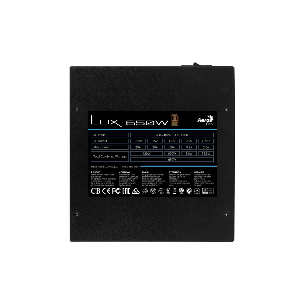 Produktbild för AeroCool LUX 650W - nätaggregat - 650 watt