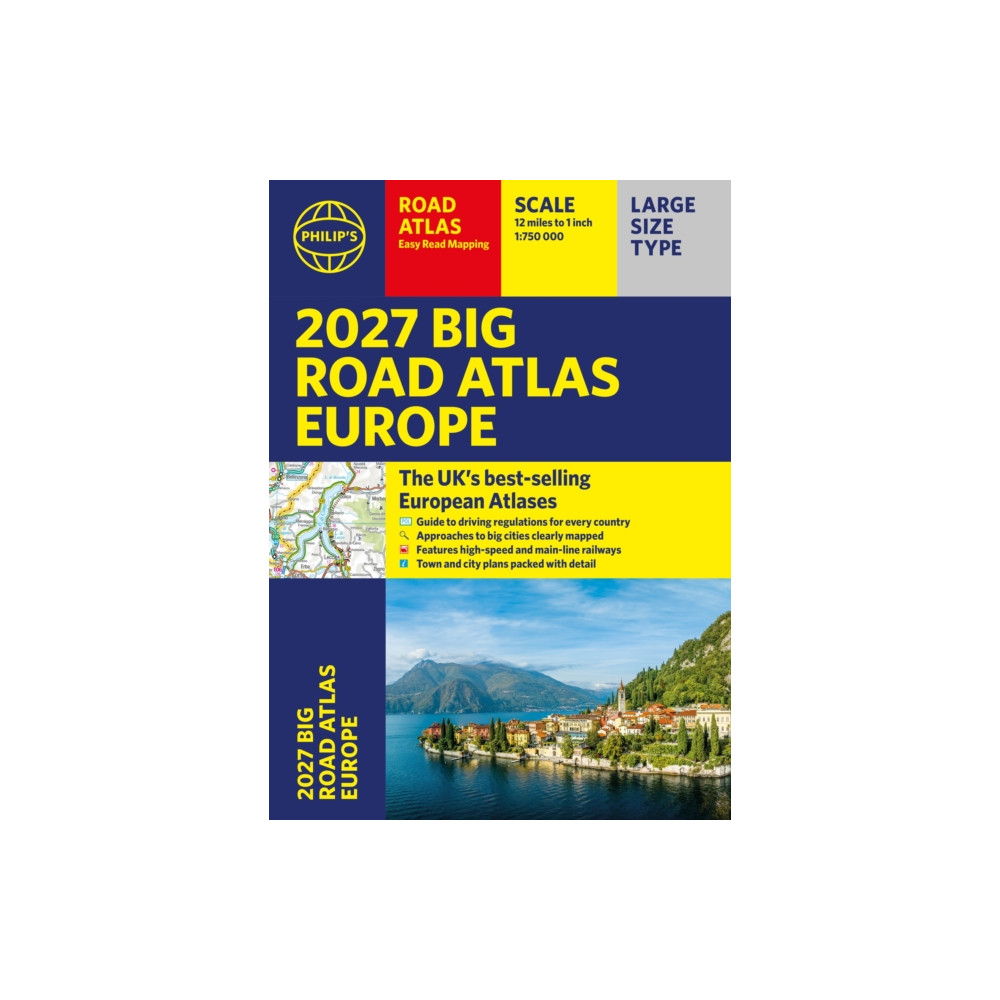 Produktbild för Philip's 2027 Big Road Atlas of Europe (häftad, eng)