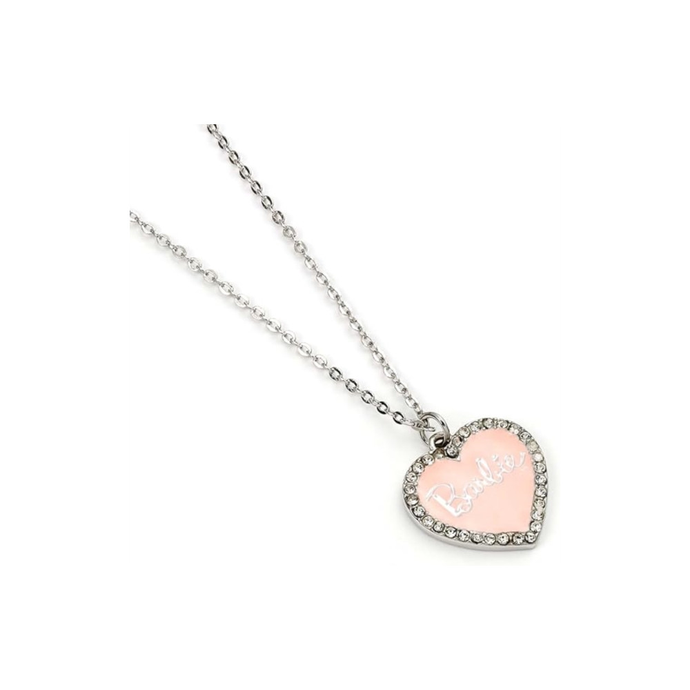 Produktbild för Barbie Pink Enamel Heart Pendant Necklace with Crystal
