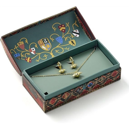 THE CARAT SHOP Harry Potter Quidditch Gift Box with cute Golden Snitch Necklace & Earrings