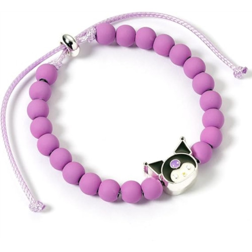 THE CARAT SHOP Hello Kitty Purple Beaded Bracelet with Kuromi Charm