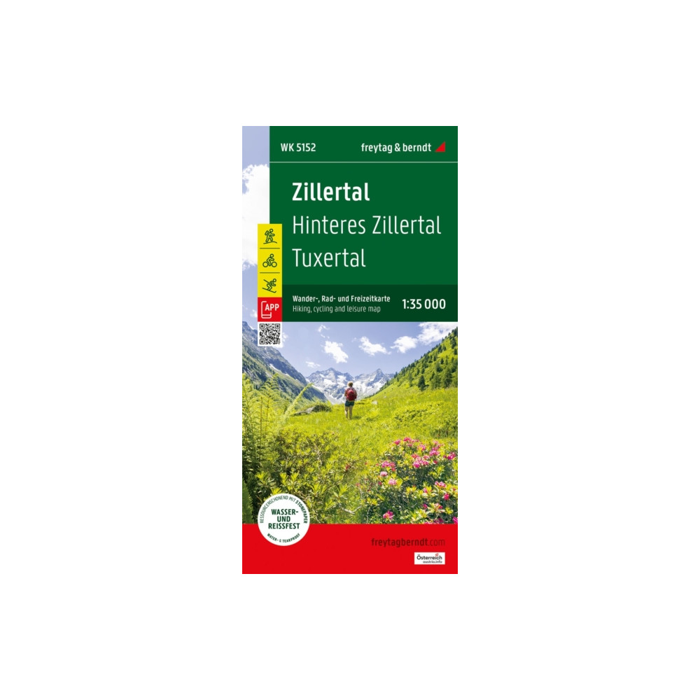 Produktbild för Zillertal, hiking, cycling and leisure map