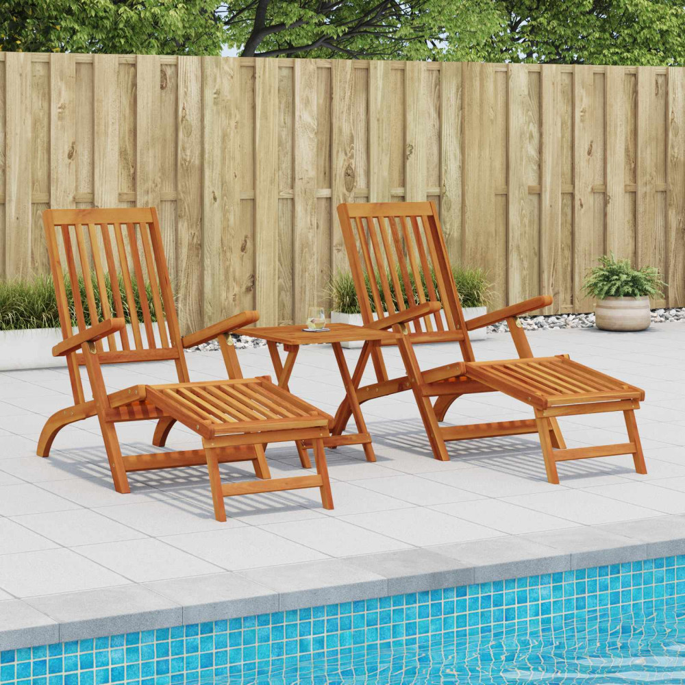 Produktbild för Reclining och Fällbar Solstol 2 pcs 55 x 146 x 91 cm