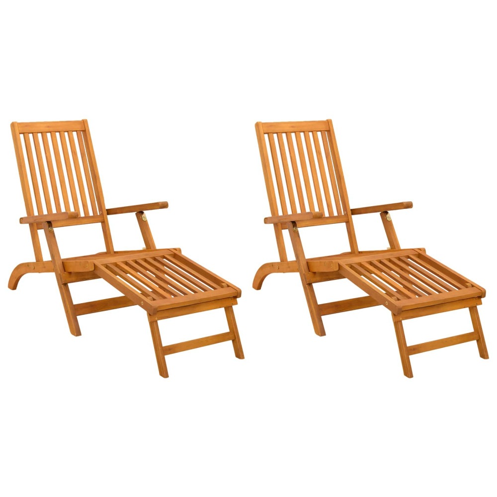 Produktbild för Reclining och Fällbar Solstol 2 pcs 55 x 146 x 91 cm