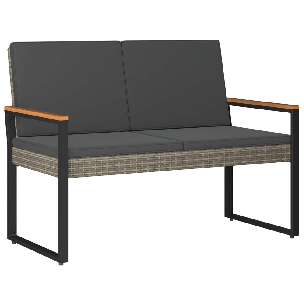 Produktbild för Utomhusbänk Grå och mörkgrå 107 x 61 x 80 cm konstrotting