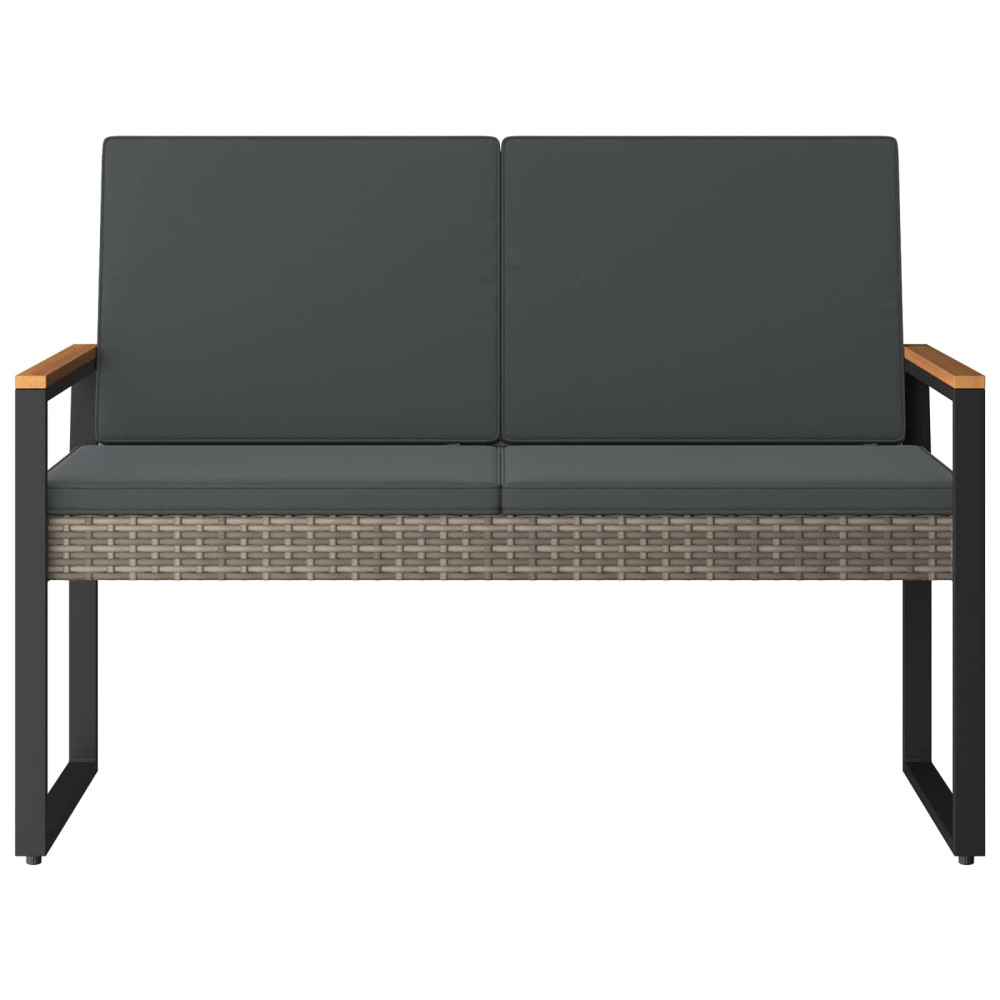 Produktbild för Utomhusbänk Grå och mörkgrå 107 x 61 x 80 cm konstrotting