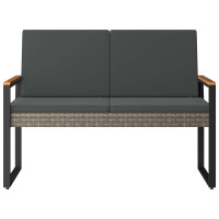 Produktbild för Utomhusbänk Grå och mörkgrå 107 x 61 x 80 cm konstrotting