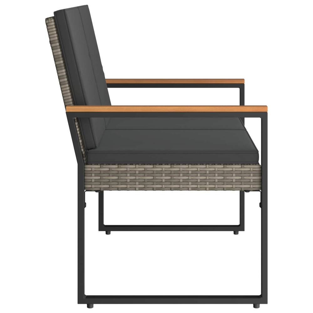 Produktbild för Utomhusbänk Grå och mörkgrå 107 x 61 x 80 cm konstrotting