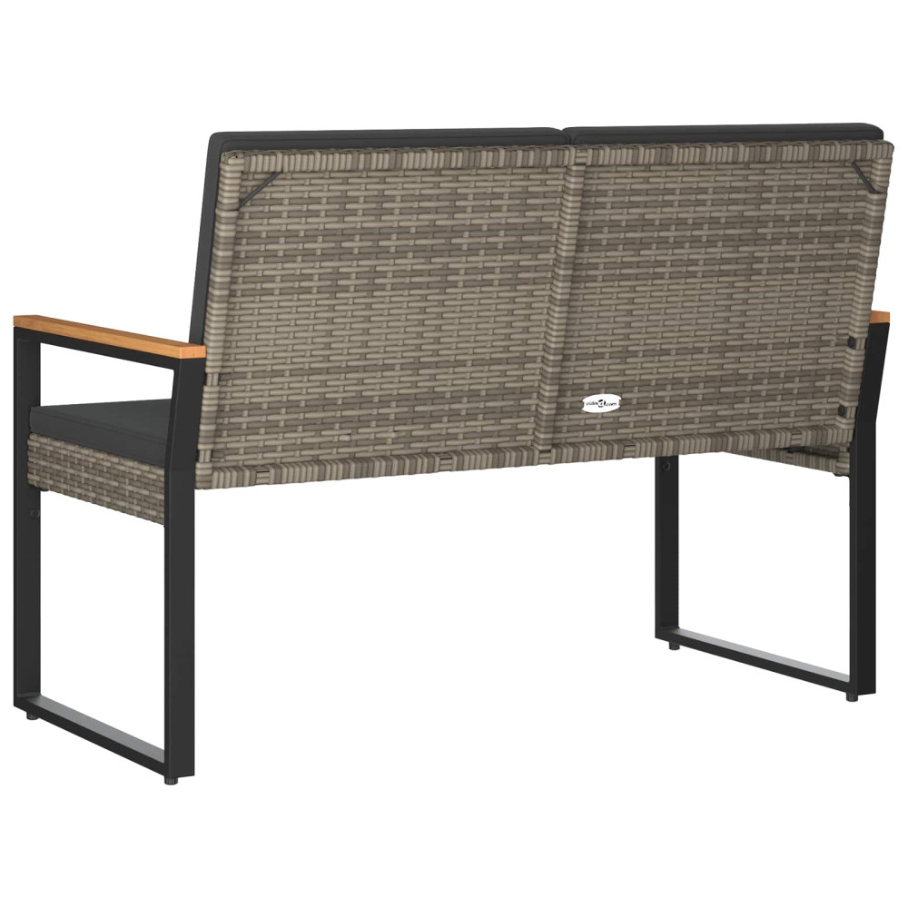 Produktbild för Utomhusbänk Grå och mörkgrå 107 x 61 x 80 cm konstrotting