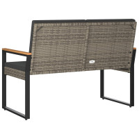 Produktbild för Utomhusbänk Grå och mörkgrå 107 x 61 x 80 cm konstrotting