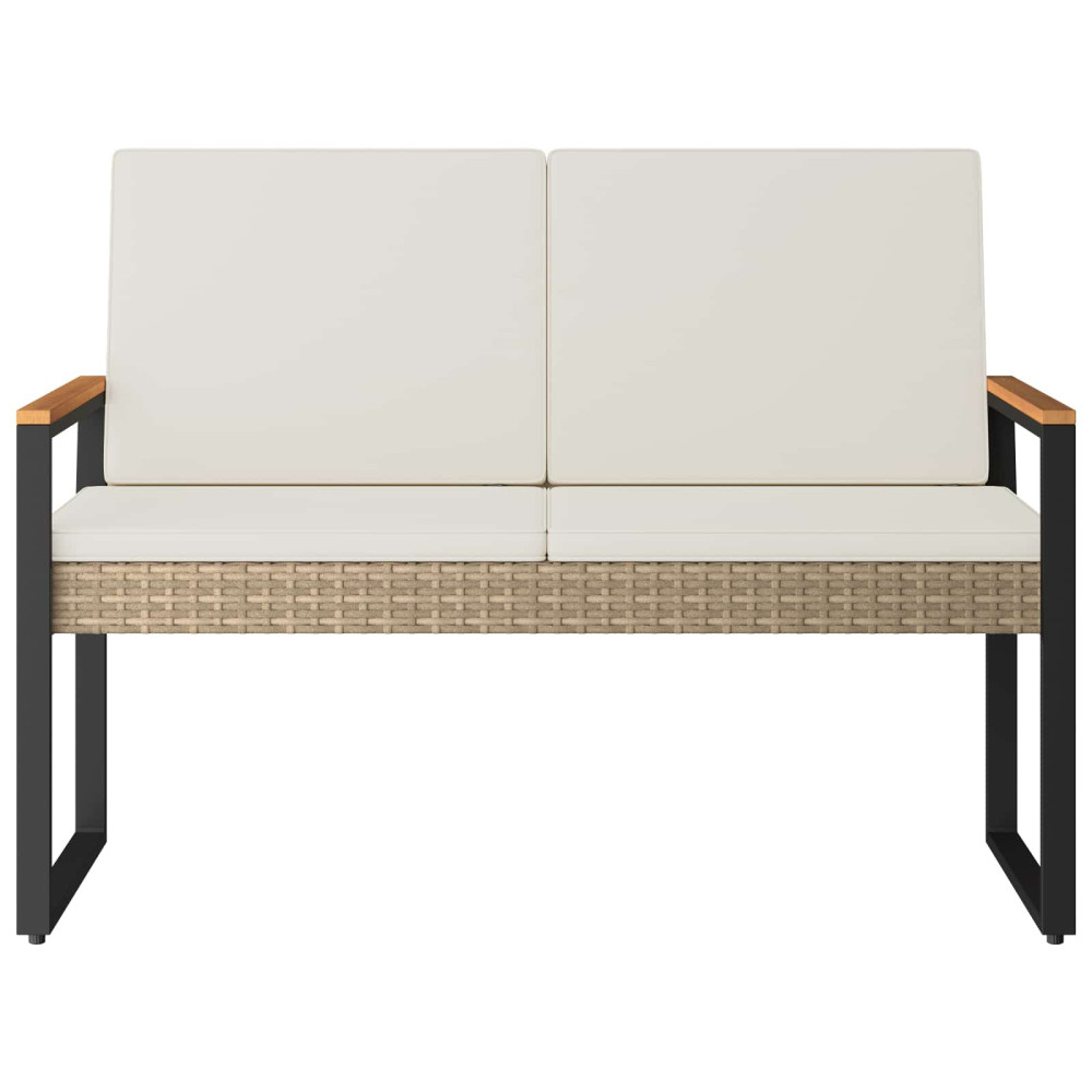 Produktbild för Utomhusbänk Beige och krämvit 107 x 61 x 80 cm konstrotting