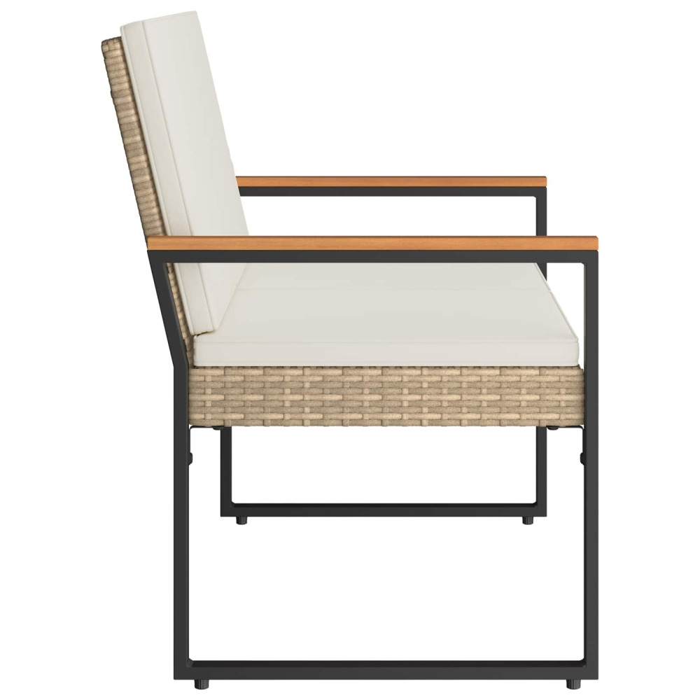 Produktbild för Utomhusbänk Beige och krämvit 107 x 61 x 80 cm konstrotting