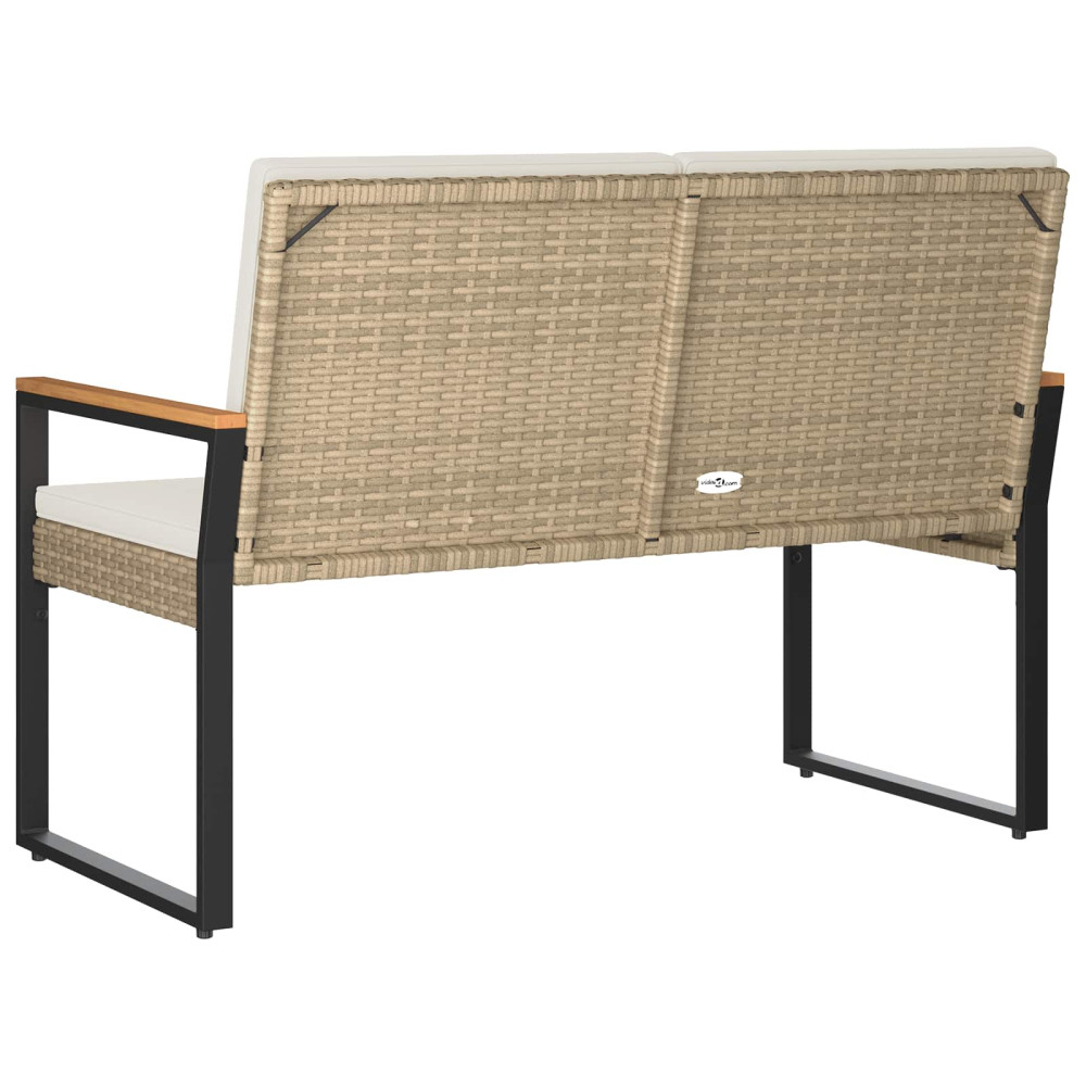 Produktbild för Utomhusbänk Beige och krämvit 107 x 61 x 80 cm konstrotting